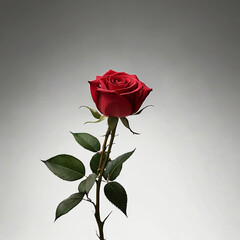 Red rose with white background