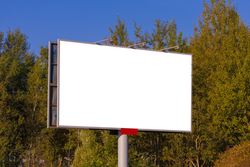 Background for design, white billboards on city streets and along roads