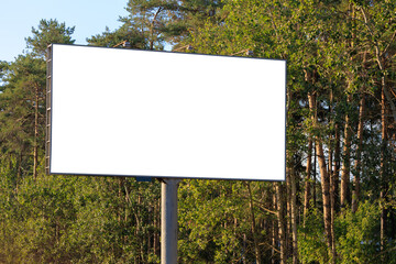 Background for design, white billboards on city streets and along roads