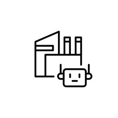 Smart Factory outline icons, minimalist vector illustration ,simple transparent graphic element .Isolated on white background
