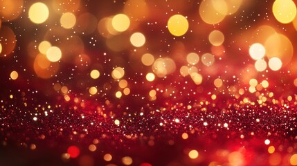 A shimmering background of sparkling lights and glitter in warm tones.