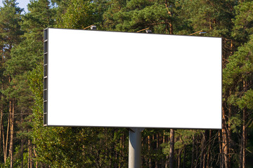 Fototapeta premium Background for design. Advertising billboard along the road in the city on a sunny day