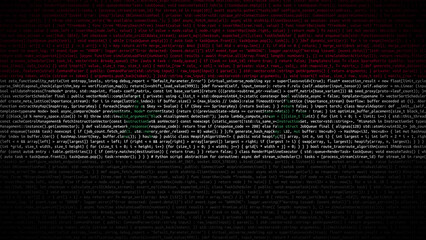 Binary code on flag of Syria. Program source code or Hacker concept on Syrian flag. Syria digital technology security, hacking or programming © Myvector