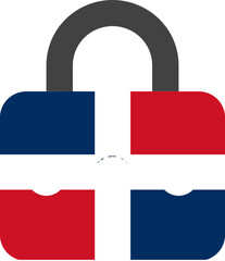 Dominican Republic Flag On Password Lock Icon