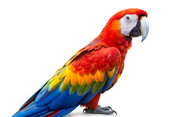 Fototapeta premium Full body scarlet macaw,isolated on white background