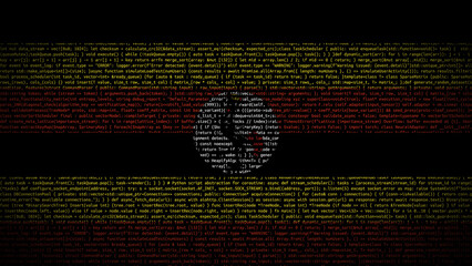 Binary code on flag of Uganda. Program source code or Hacker concept on Ugandan flag. Uganda...