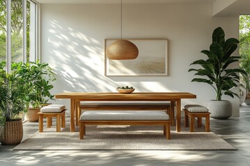 Minimalist Dining Room with Natural Elements