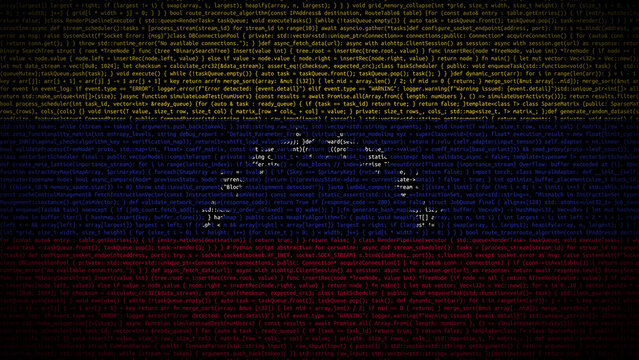 Binary code on flag of Venezuela. Program source code or Hacker concept on Venezuelan flag. Venezuela digital technology security, hacking or programming