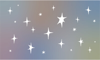 Night star sky, sparkles, twinkle lights. Hand drawn illustration vector.	