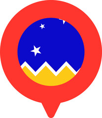 Chilean Antarctic Territory Flag On Pin Icon