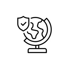 Travel insurance outline icons, minimalist vector illustration ,simple transparent graphic element .Isolated on white background