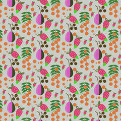 Cute strawberry fruits pattern background vector design
