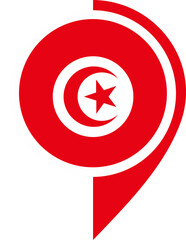 Map Icon Inside Tunisia Flag