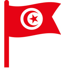 Tunisia Flag Crisp Flown