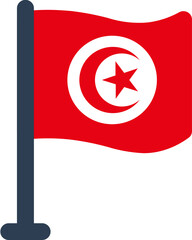 Tunisia Flag Rounded
