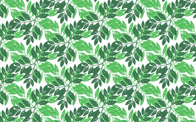 Fototapeta premium Vector seamless pattern with leaves. Abstract background for wallpaper, wrapping 