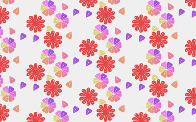  flowers pattern, seamless print of abstract  flowers, vector illustration of retro ditsy print. Floral seamless background for fashion design