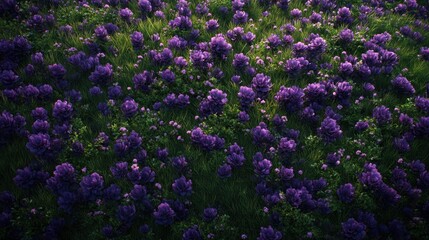 Naklejka premium Purple Flowers Field