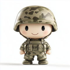 3D Mascot: Army military isolated on white background