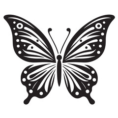 Butterfly silhouette icon. Clipart image isolated on white background