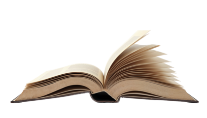 Book open pages on transparent background