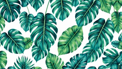 Tropical leaves seamless pattern. Perfect for fabric, wallpaper, packaging, and other design projects.