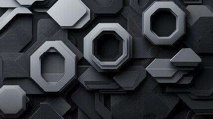 A collection of tessellated, abstract shapes and patterns in a monochromatic palette v2