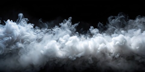 Abstract Smoke Background White wisps of vapor swirling and rising against a dark backdrop, creating a mysterious and ethereal atmosphere.