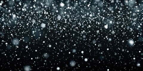 Fototapeta premium Abstract Winter Snowfall Texture With Falling White Flakes On A Black Background