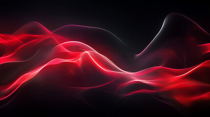 Fototapeta premium Abstract Red Light Waves in Motion on Black Background