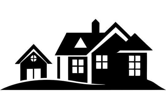 recommend clip art: House | vector silhouette illustration on white background