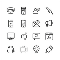 Grab this creatively designed network and communication icons set