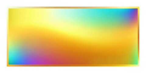 Obraz premium A Golden Frame Enclosing A Dreamy Gradient Of Yellow, Green, Blue, And Purple Hues