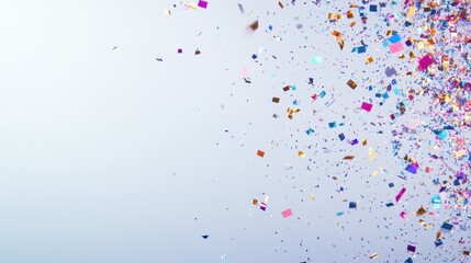 Vibrant Confetti Explosion on a Light Background