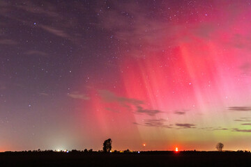 Zorza polarna nad Polską 11 października © Adrian