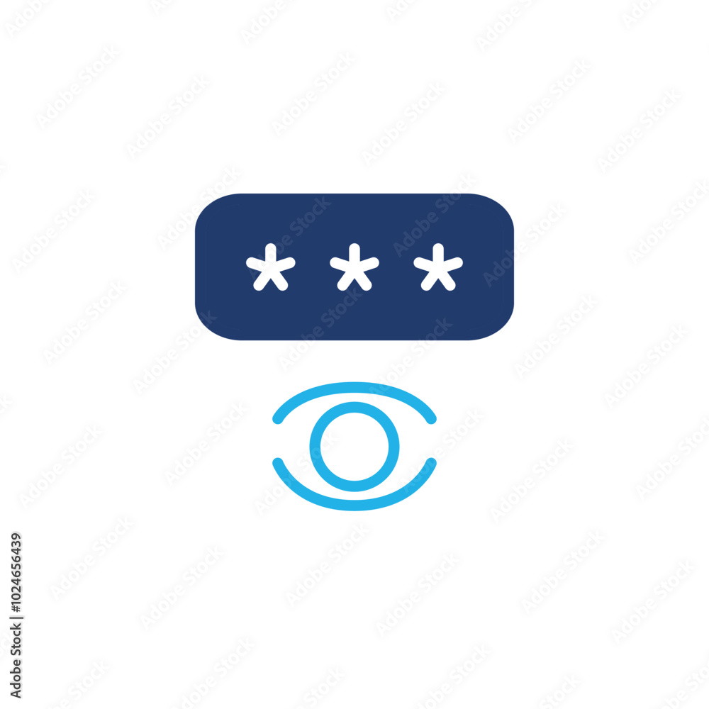 Poster show pasword colored icon vector design good for web or mobile app