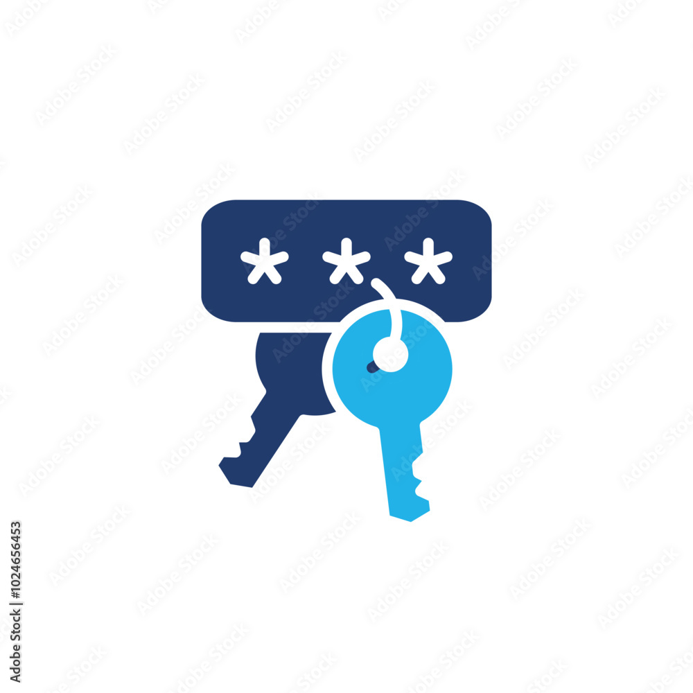 Aufkleber key pasword colored icon vector design good for web or mobile app