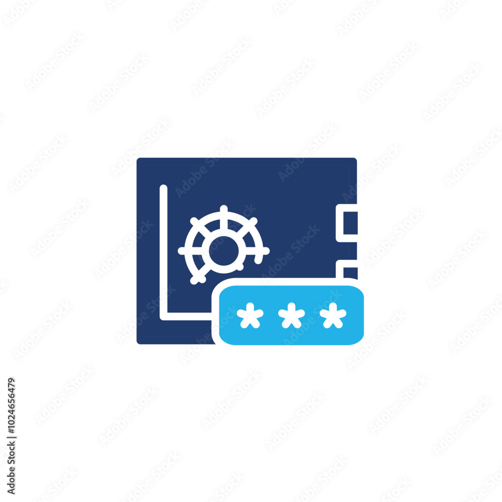 Poster safe pasword colored icon vector design good for web or mobile app