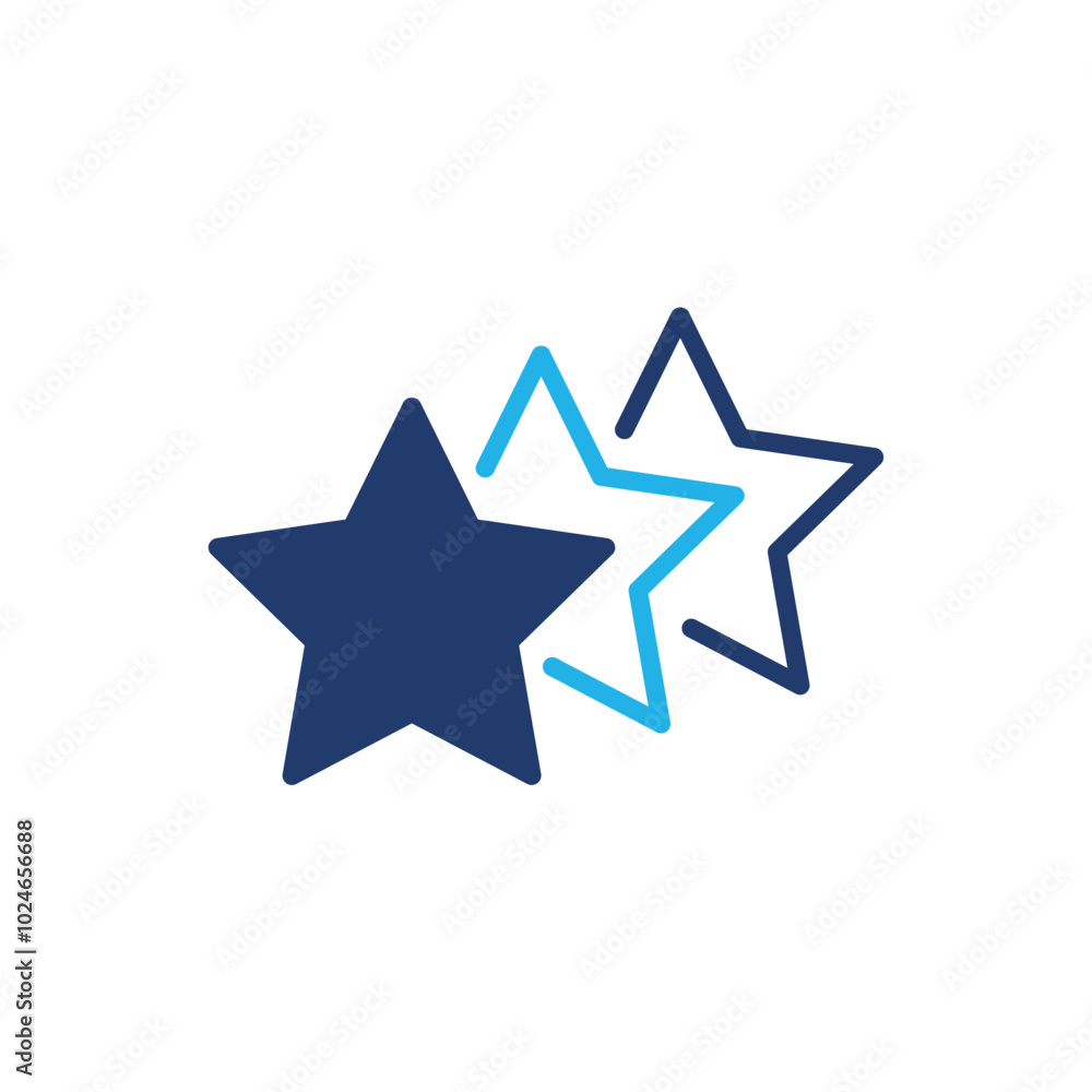 Aufkleber three stars colored icon vector design good for web or mobile app