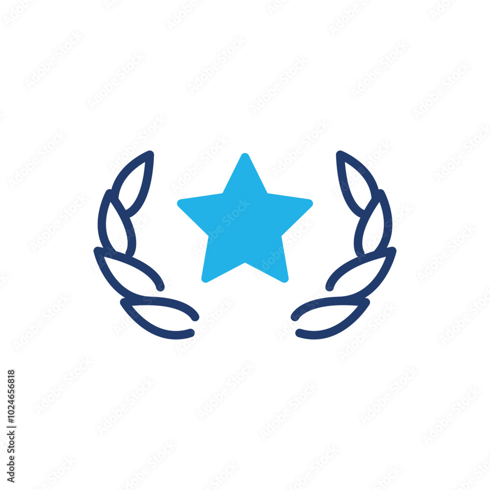 Poster laurel wreath star colored icon vector design good for web or mobile app