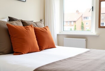 bed with pillows