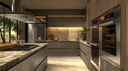 Modern minimalist kitchen with sleek design and natural light