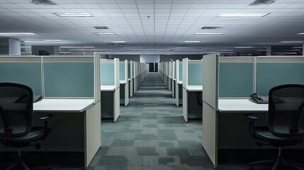 cubicle empty office white
