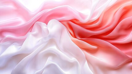 Obraz premium Pink and white fabric, close-up, striped on bottom