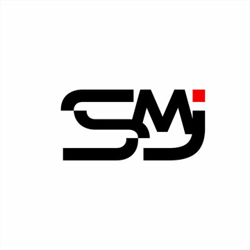 Abstract SMJ letter logo design.