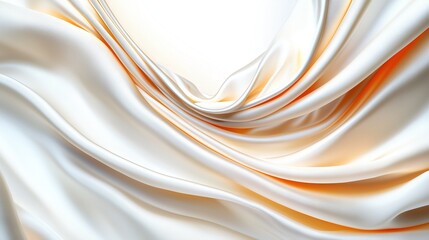 Obraz premium A close-up of white and orange fabric with white light, and a black and orange stripe on the bottom
