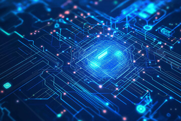 Fototapeta premium A futuristic vector illustration of cybersecurity.