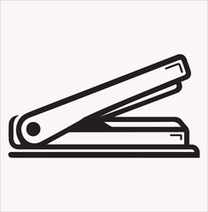 Office tool and staple. A metal stapler with curved jaws and extractor. Office supplies, extraction equipment. Isolated flat vector graphic artwork on white background