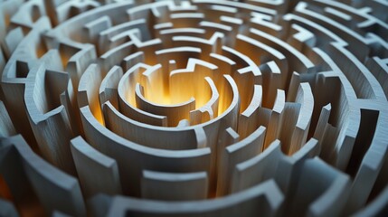 Abstract paper cut maze with overlapping paths and geometric precision, creating a complex design, paper cut maze, abstract complexity