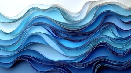 Abstract paper cut waves with flowing curves and overlapping layers, forming a fluid, organic design, paper cut waves, abstract fluid art